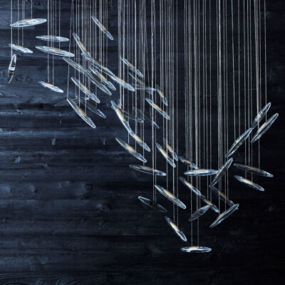 Moonlight Murmuration Chandelier – Oval (64 Drops)