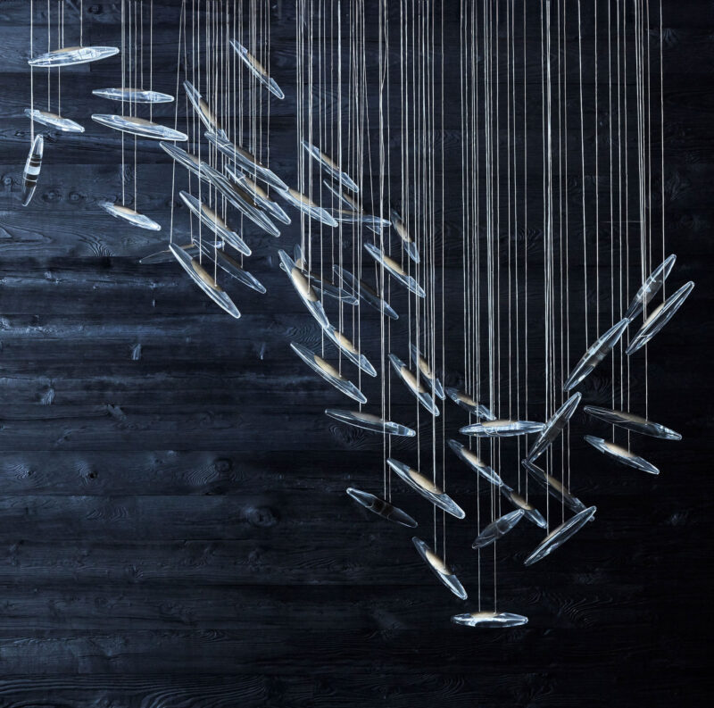 Moonlight Murmuration Chandelier – Oval (64 Drops)
