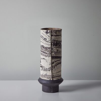 Medium Boule in Marble Black and White #2