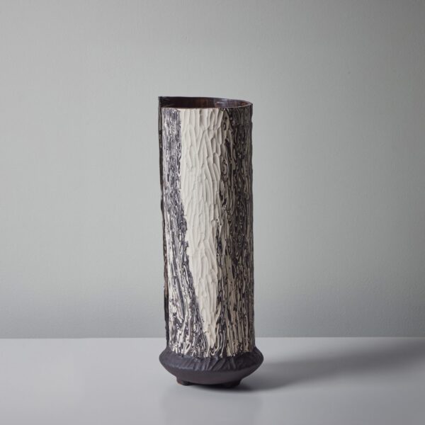 Tall Boule in Marble Black and White #3
