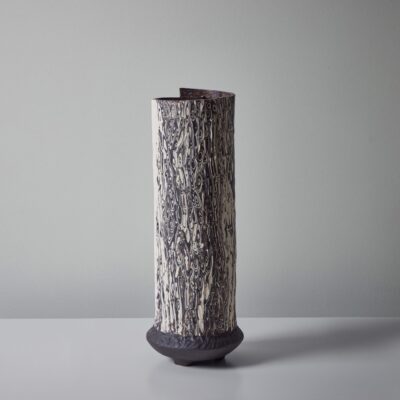 Tall Boule in Marble Black and White #3