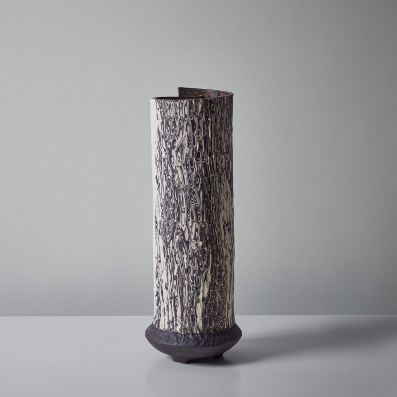 Tall Boule in Marble Black and White #3