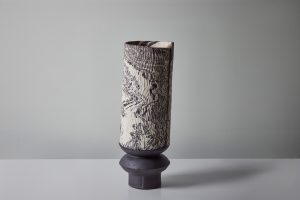 Tall Boule in Marble Black and White #1