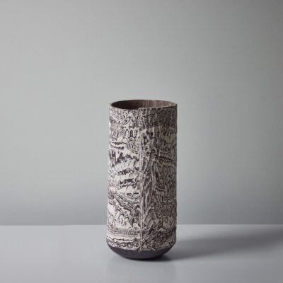 Medium Boule in Marble Black and White #5