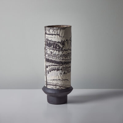 Medium Boule in Marble Black and White #2