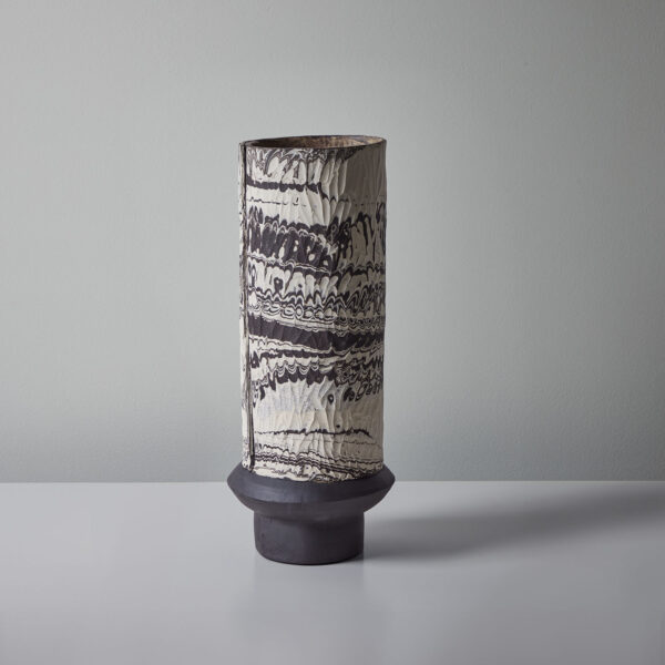 Medium Boule in Marble Black and White #2