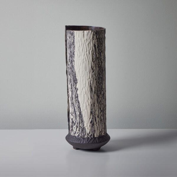 Tall Boule in Marble Black and White #3