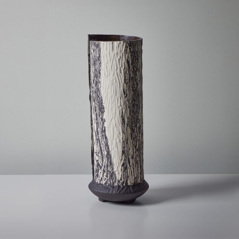 Tall Boule in Marble Black and White #3