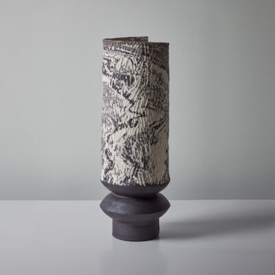 Tall Boule in Marble Black and White #1