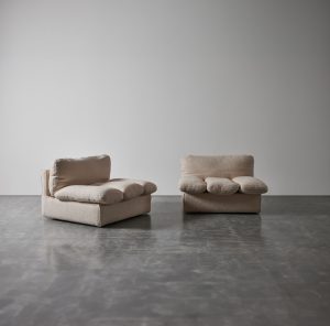 Pair of Duplo Club Chairs by Depas, D’Urbino, & Lomazzi