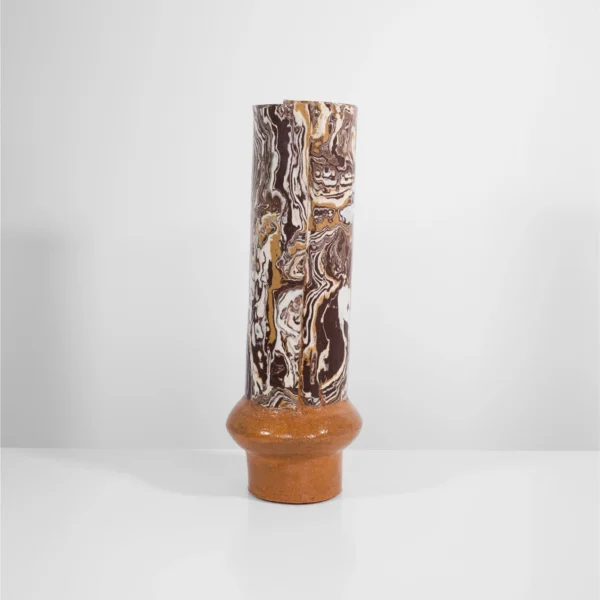 Tall Boule in Marble Carob and White #3