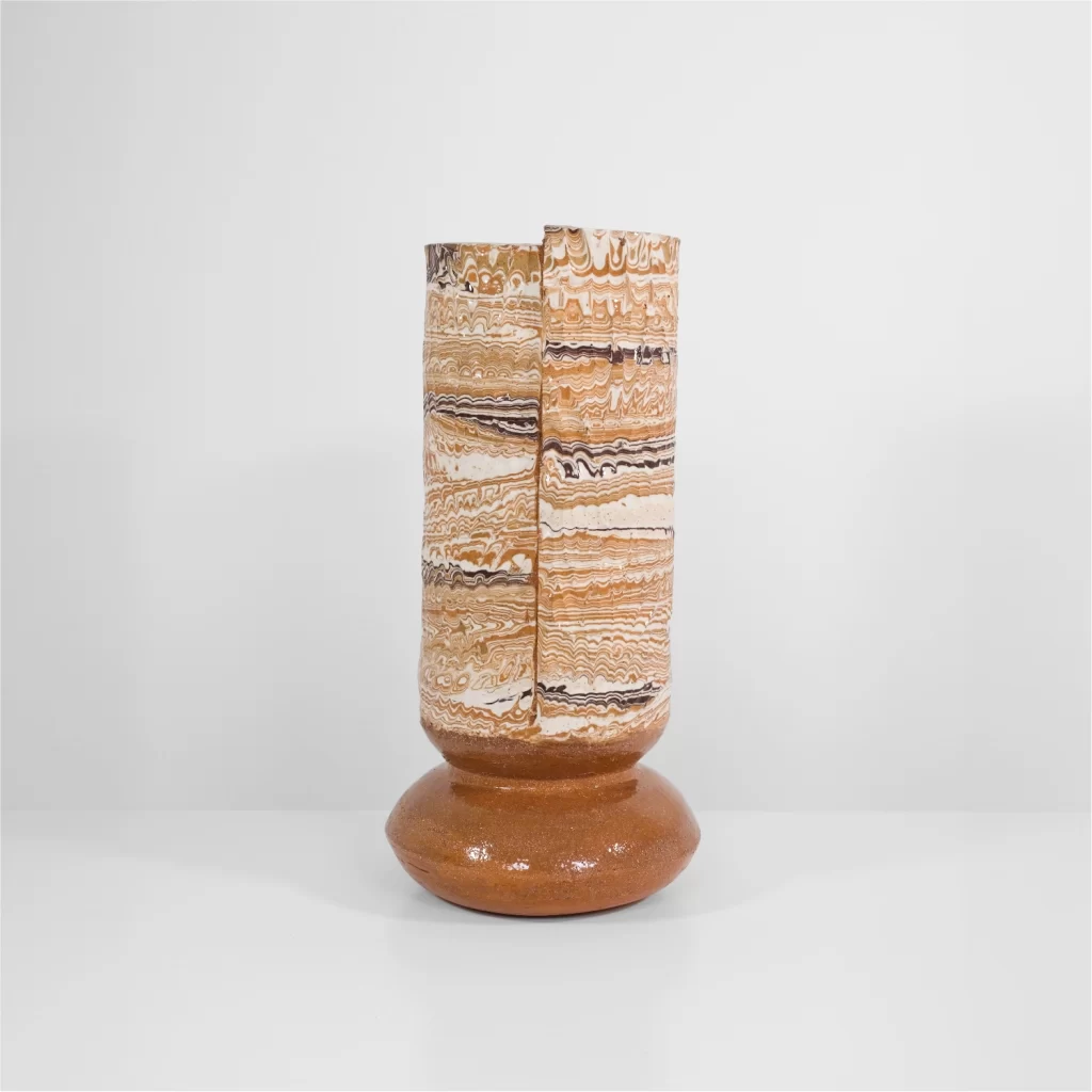 Tall Boule in Marble Carob and White #6