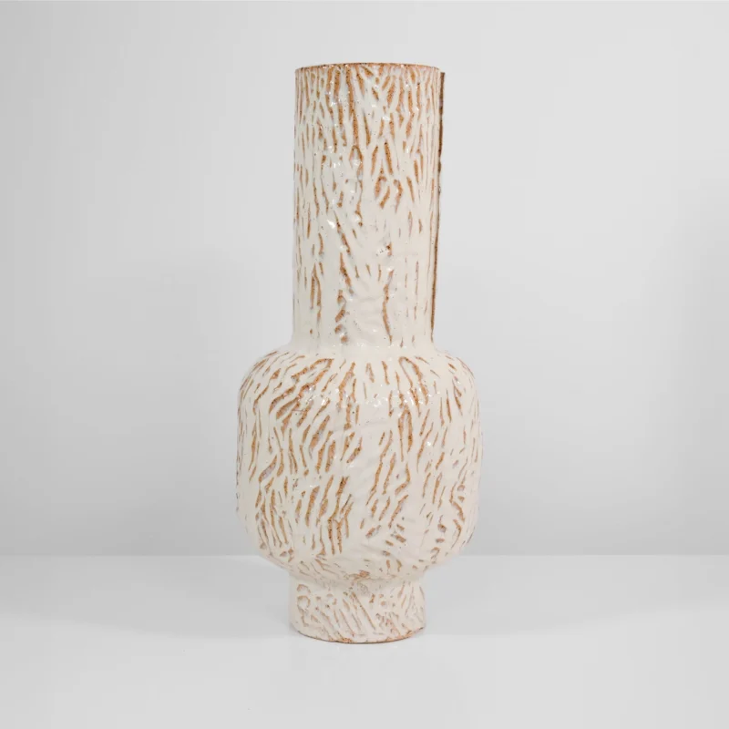 Tall Boule in Textured Cream White