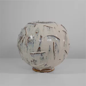 Orb Vessel in Textured Cream White
