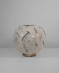 Orb Vessel in Textured Cream White