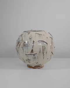 Orb Vessel in Textured Cream White