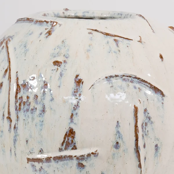 Orb Vessel in Textured Cream White