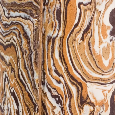 Tall Boule in Marble Carob and White #1