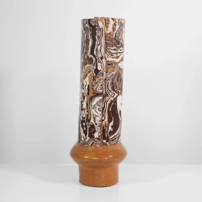 Tall Boule in Marble Carob and White #3