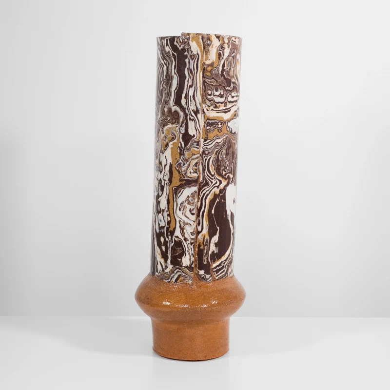 Tall Boule in Marble Carob and White #3