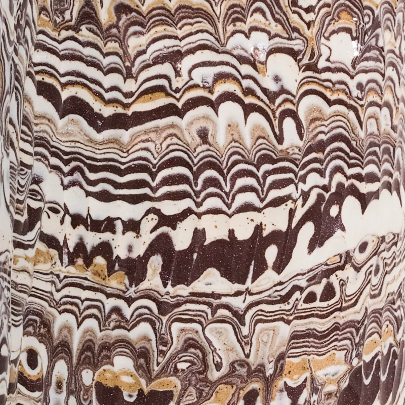 Tall Boule in Marble Carob and White #4