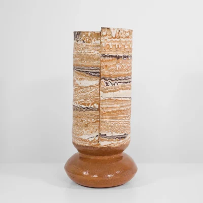 Tall Boule in Marble Carob and White #6