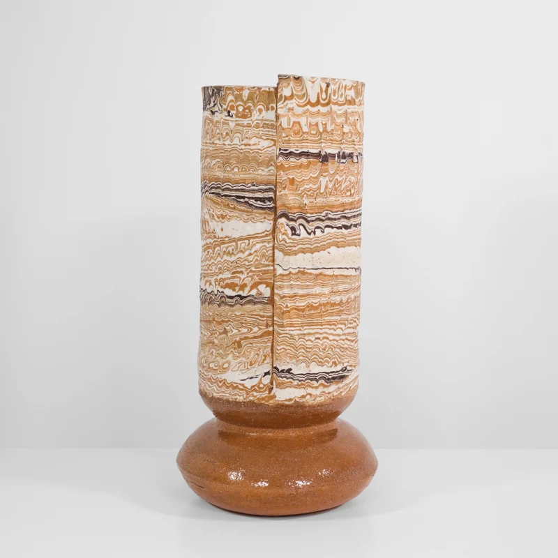 Tall Boule in Marble Carob and White #6