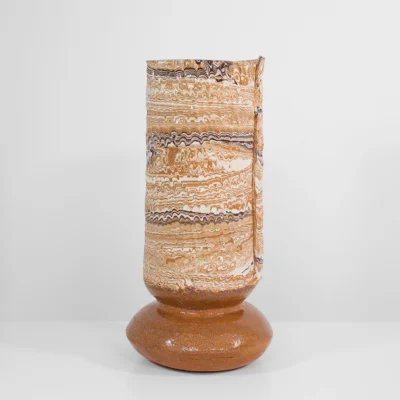 Tall Boule in Marble Carob and White #6