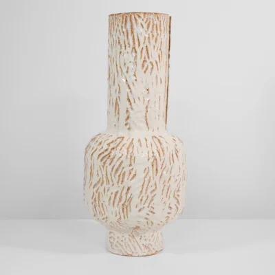 Tall Boule in Textured Cream White