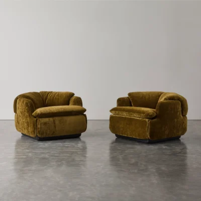 Pair of Confidential Chairs by Alberto Rosselli for Saporiti