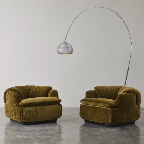 Pair of Confidential Chairs by Alberto Rosselli for Saporiti