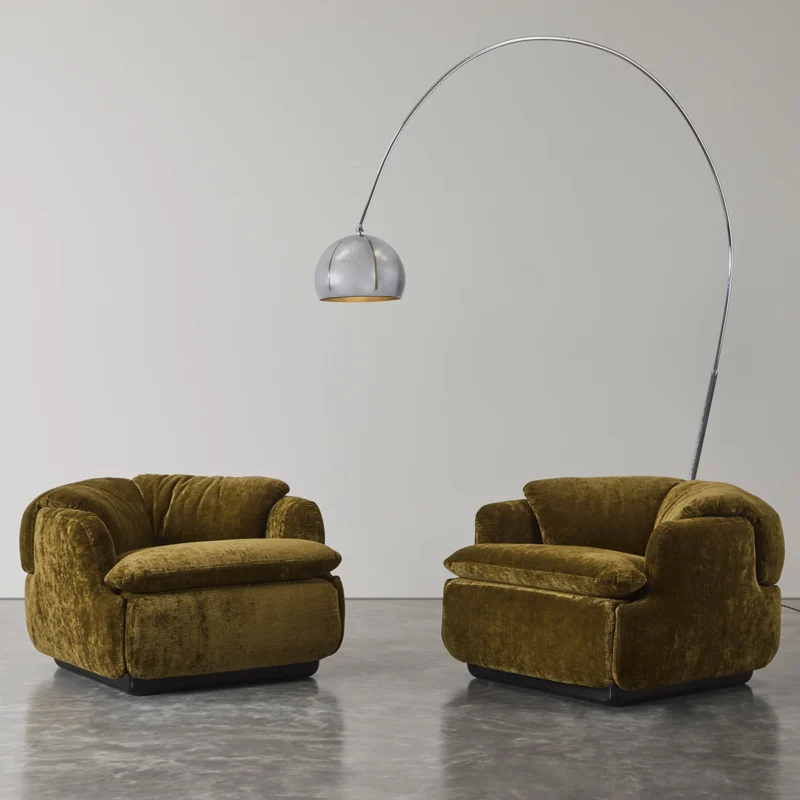 Pair of Confidential Chairs by Alberto Rosselli for Saporiti