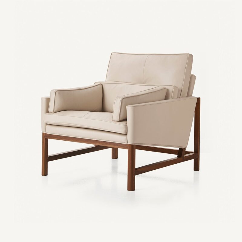 Wood Frame Low Back Lounge Chair