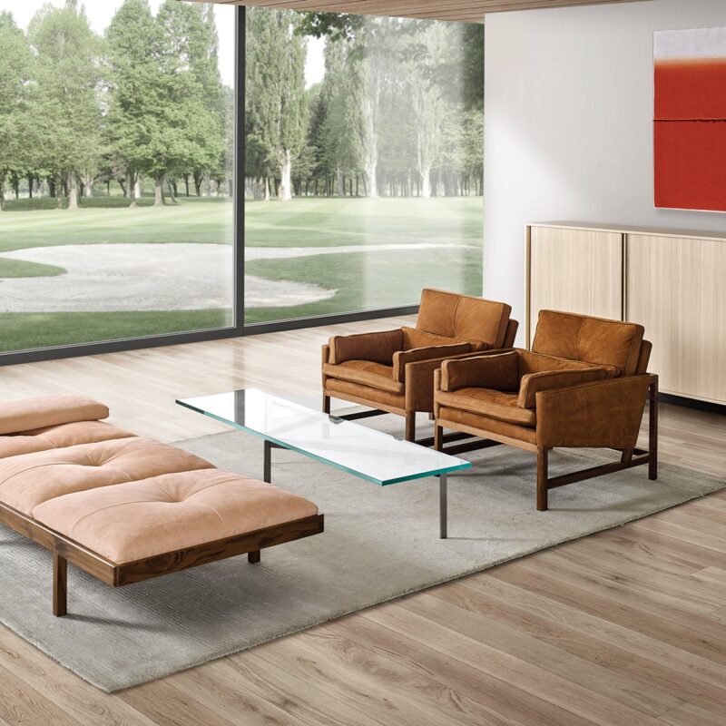 Wood Frame Low Back Lounge Chair