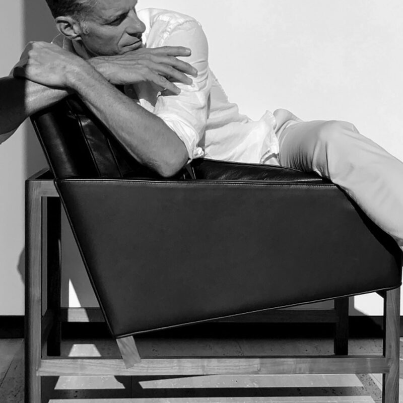 Wood Frame Low Back Lounge Chair