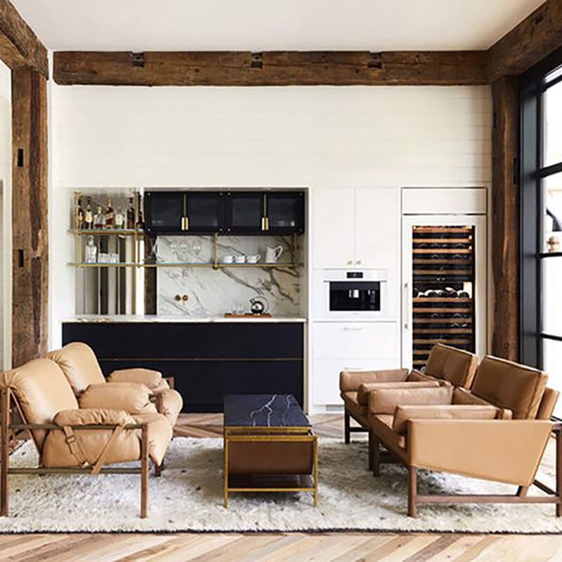 Wood Frame Low Back Lounge Chair