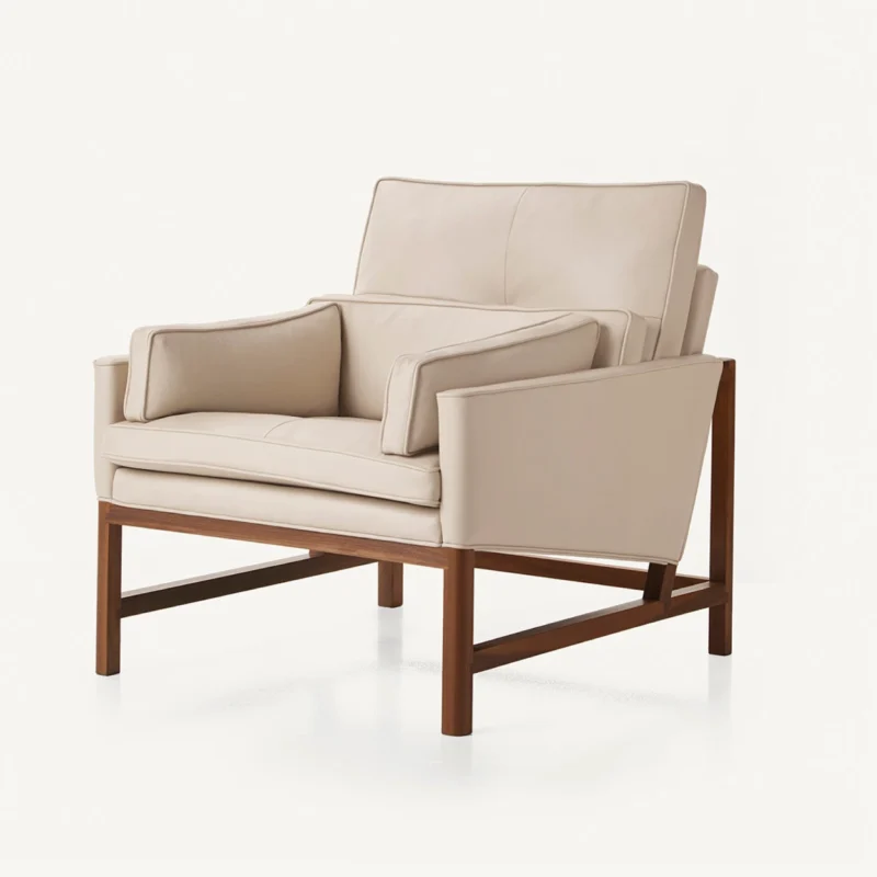 Wood Frame Low Back Lounge Chair
