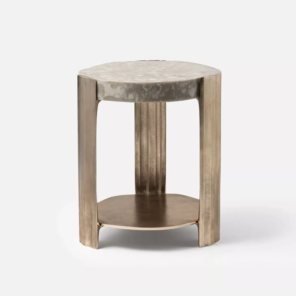Tributary Occasional Table in Cast Mineral