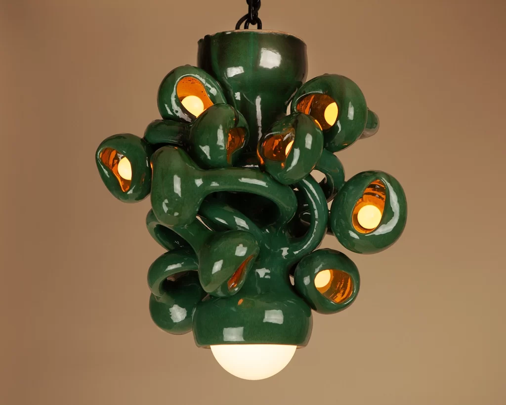 10 Bulb Chandelier - Green