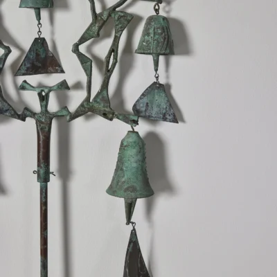 Bronze Bell Cluster #307 Stake by Paolo Soleri