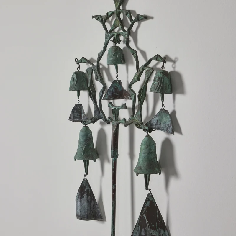 Bronze Bell Cluster #307 Stake by Paolo Soleri