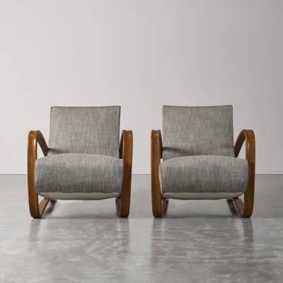 Pair of H269 Armchairs #10 by Jindrich Halabala for Thonet