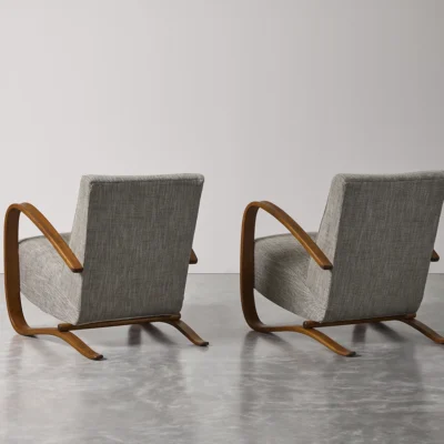 Pair of H269 Armchairs #10 by Jindrich Halabala for Thonet
