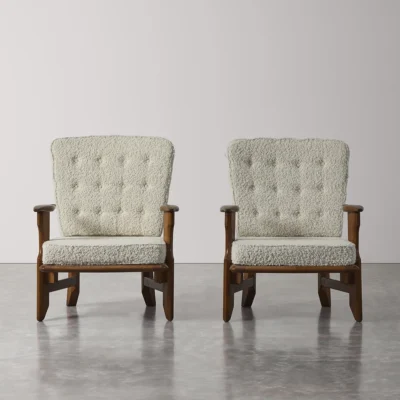 Pair of Votre Armchairs by Guillerme et Chambron