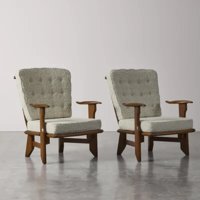 Pair of Votre Armchairs by Guillerme et Chambron
