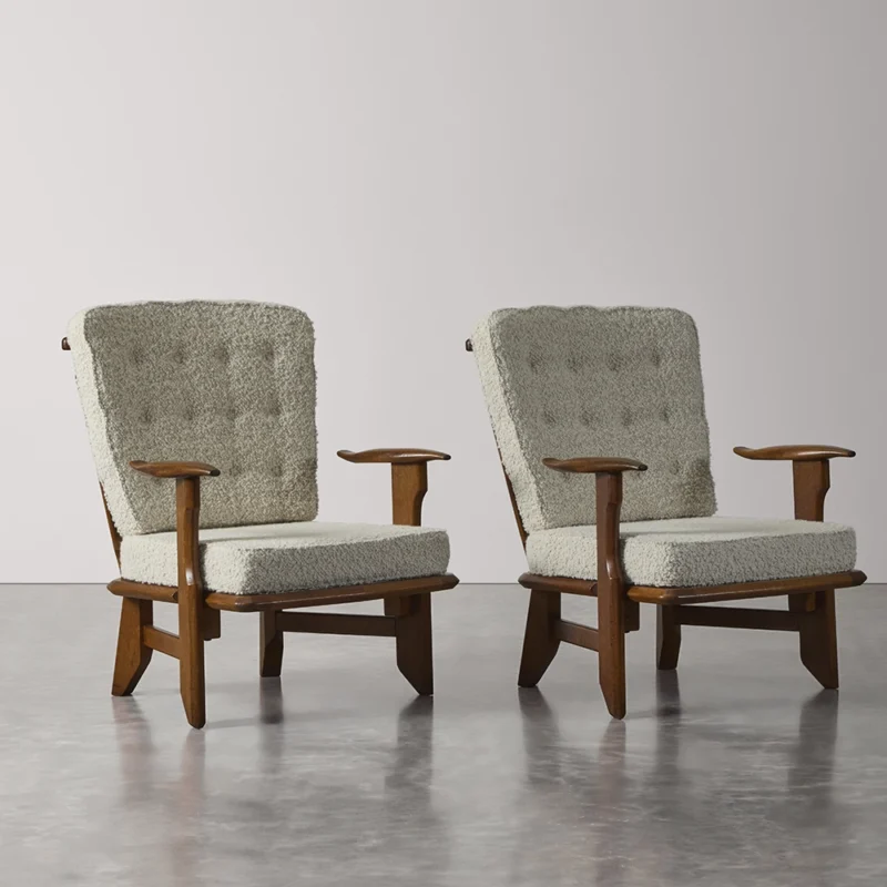 Pair of Votre Armchairs by Guillerme et Chambron