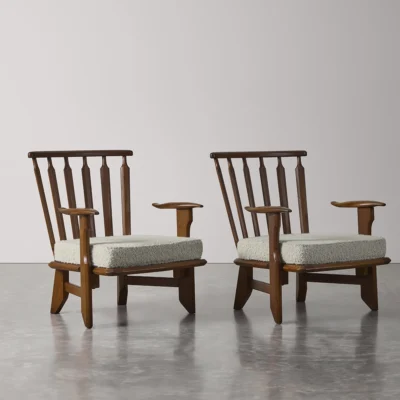 Pair of Votre Armchairs by Guillerme et Chambron