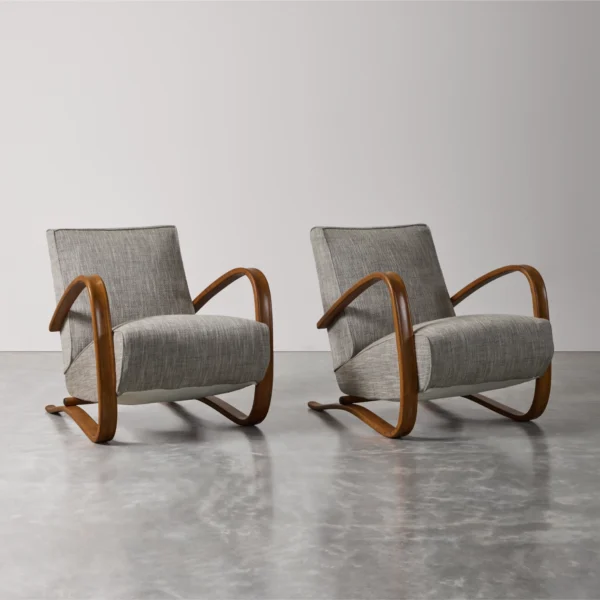 Pair of H269 Armchairs #10 by Jindrich Halabala for Thonet