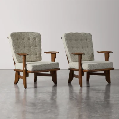 Pair of Votre Armchairs by Guillerme et Chambron