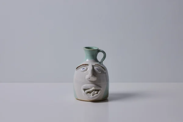 Blue and White Face Jug by Fred Beane